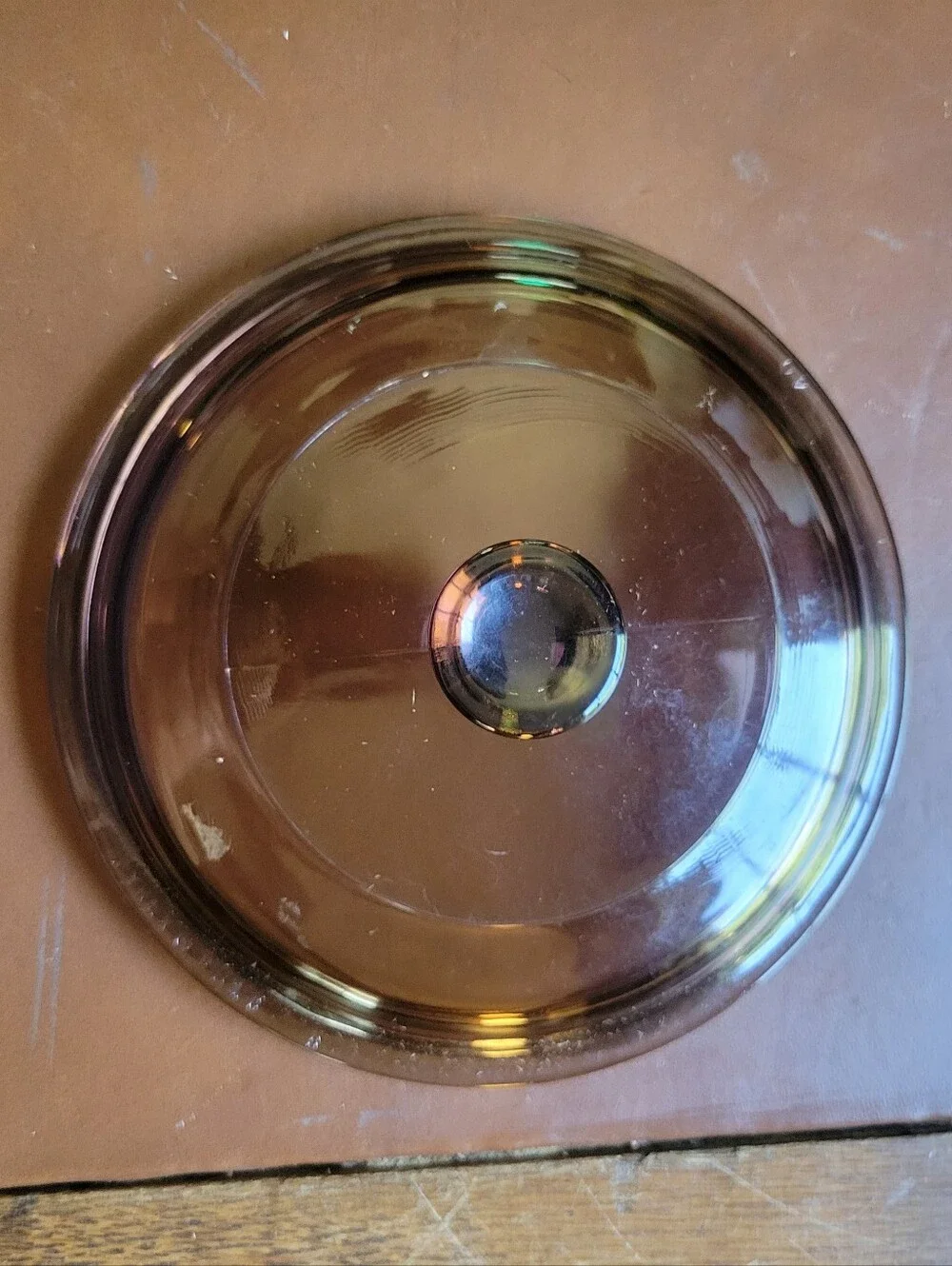 vintage Pyrex Visions amber brown glass replacement lid (model P81C)
